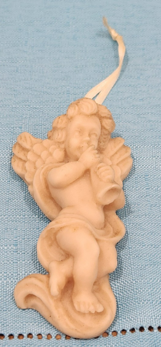 Vintage Ivory Color Terracotta Angel Cherub Figurine Ornaments
